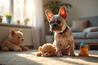 Chiot french bulldog dans un salon moderne et cosy