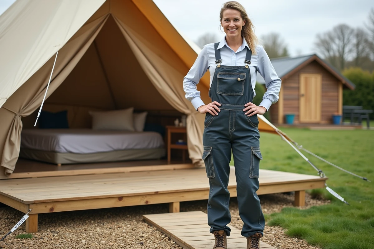 Femme souriante près d