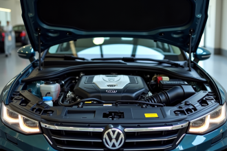 Moteur TDI moderne dans un garage lumineux et propre
